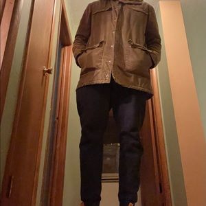 NUDIE wax cotton lined parka, hooded- L - Worn/distressed